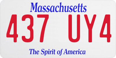 MA license plate 437UY4