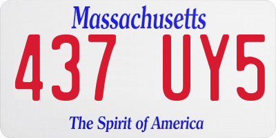 MA license plate 437UY5