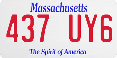 MA license plate 437UY6