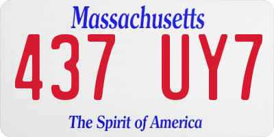 MA license plate 437UY7