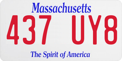 MA license plate 437UY8