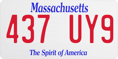 MA license plate 437UY9