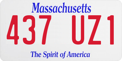 MA license plate 437UZ1
