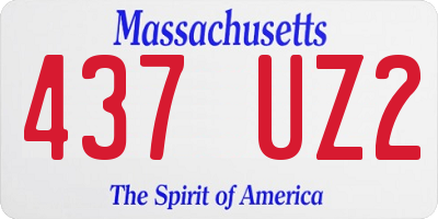 MA license plate 437UZ2