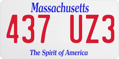 MA license plate 437UZ3