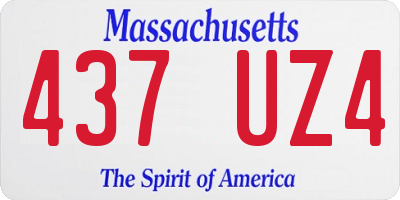 MA license plate 437UZ4