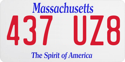MA license plate 437UZ8