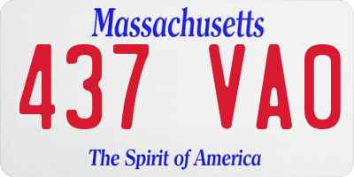 MA license plate 437VA0