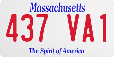 MA license plate 437VA1