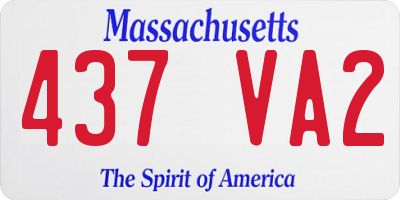 MA license plate 437VA2
