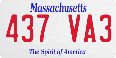 MA license plate 437VA3