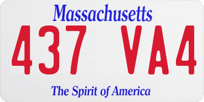 MA license plate 437VA4
