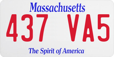 MA license plate 437VA5