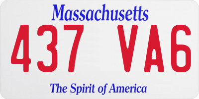 MA license plate 437VA6