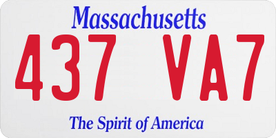MA license plate 437VA7