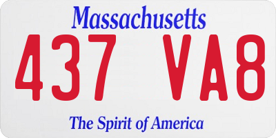 MA license plate 437VA8