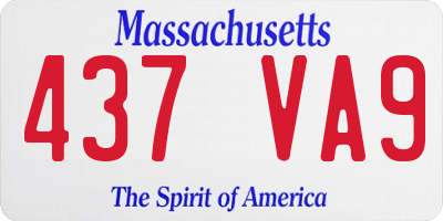 MA license plate 437VA9