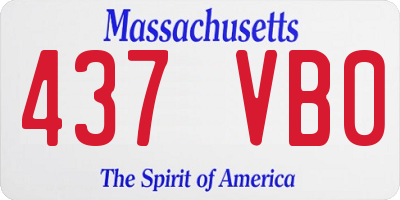 MA license plate 437VB0