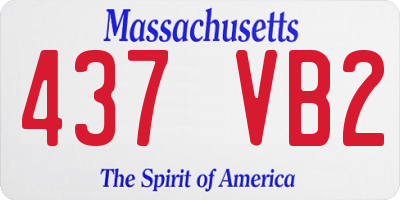 MA license plate 437VB2