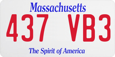 MA license plate 437VB3