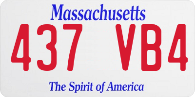 MA license plate 437VB4