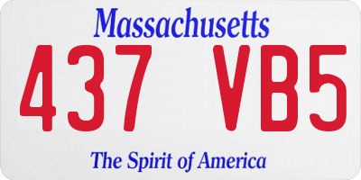 MA license plate 437VB5