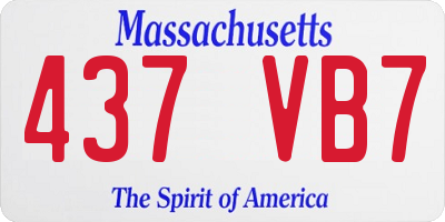 MA license plate 437VB7