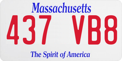 MA license plate 437VB8