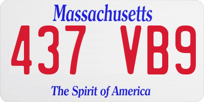 MA license plate 437VB9