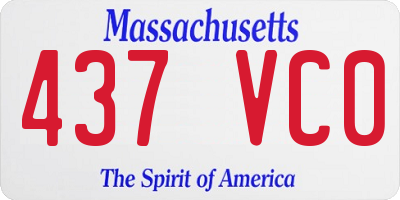 MA license plate 437VC0