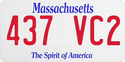 MA license plate 437VC2