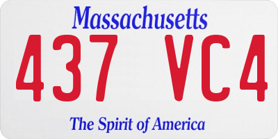 MA license plate 437VC4