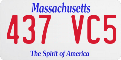 MA license plate 437VC5