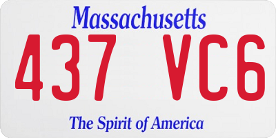 MA license plate 437VC6