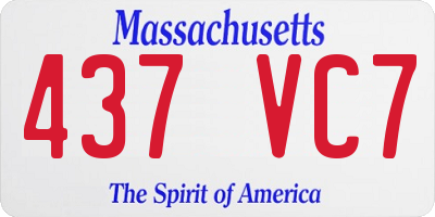 MA license plate 437VC7