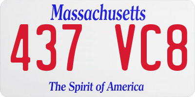 MA license plate 437VC8