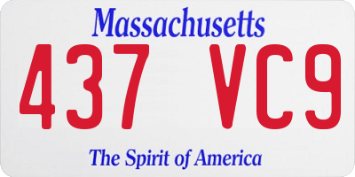 MA license plate 437VC9