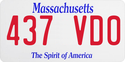 MA license plate 437VD0