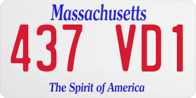 MA license plate 437VD1