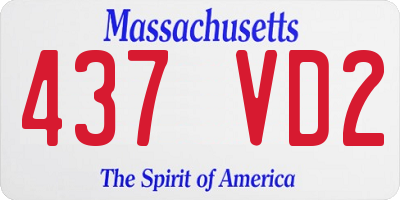 MA license plate 437VD2