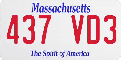 MA license plate 437VD3
