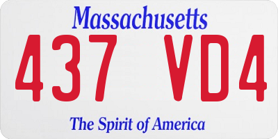 MA license plate 437VD4