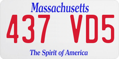MA license plate 437VD5