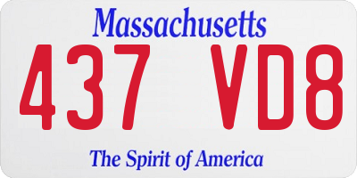 MA license plate 437VD8