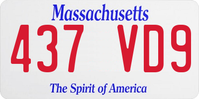 MA license plate 437VD9