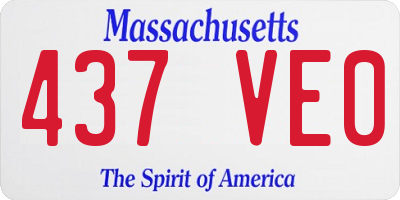 MA license plate 437VE0