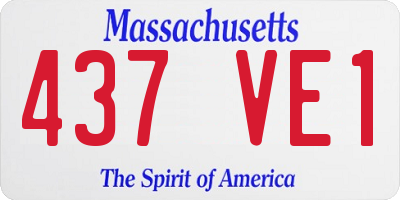 MA license plate 437VE1