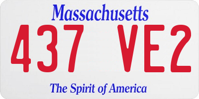 MA license plate 437VE2