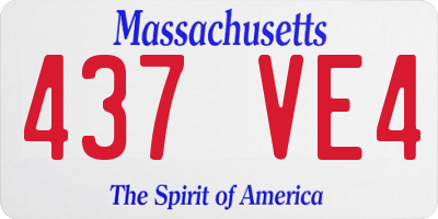 MA license plate 437VE4