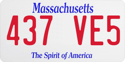 MA license plate 437VE5
